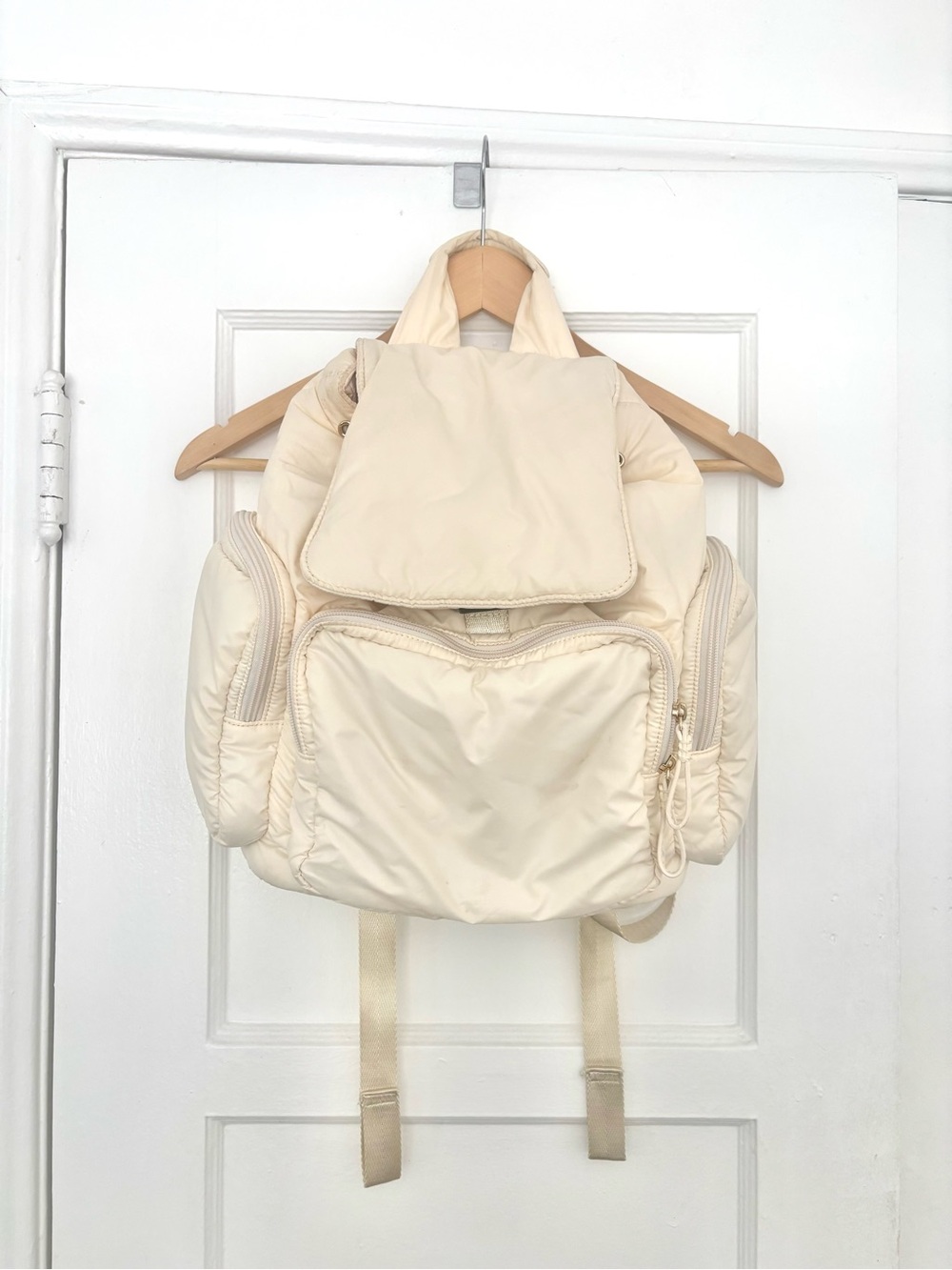 Caraa Cirrus Nylon Backpack in Vanilla